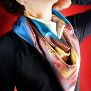 Foulard d'artiste en soie - Portrait de soie
