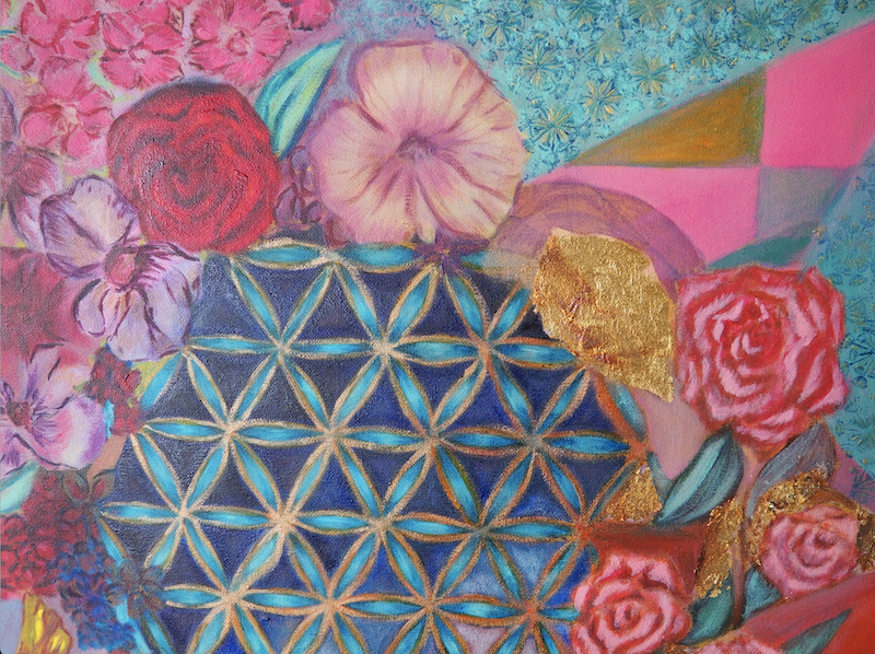 Principe de composition du carré de soie Fleur de vie - Portraitdesoie.com
